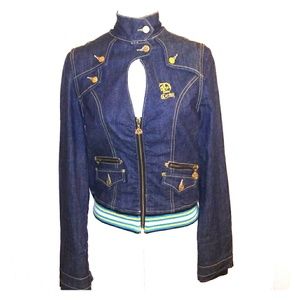 Denim moto jacket by Dereon. Beautiful